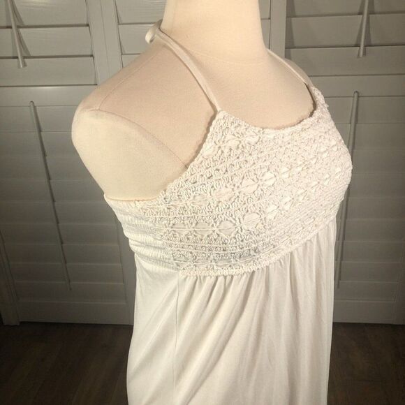 NEW Inc Beach White Swim Cover Large Beach Dress Rayon Crochet A Line - Picture 7 of 11